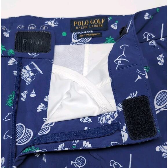 Polo Ralph Lauren Golf Shorts Mens 32 Blue Print Tailored Fit Built In Liner NWT - Picture 11 of 16